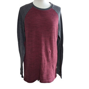 Revolution Mens Red & Gray Thermal Long Sleeve Shirt Size XL